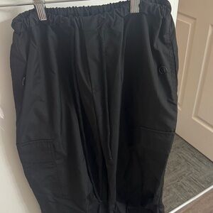 Black Men's Elastic Waist Cargo Pants